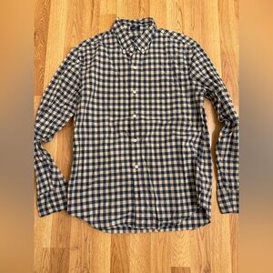 J. Crew Navy and Beige Plaid Shirt